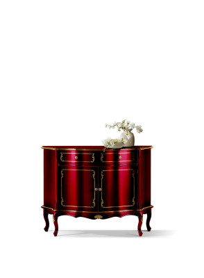 Muebles de madera de lujo italianos, aparador rojo, armario buffet para sala de estar.