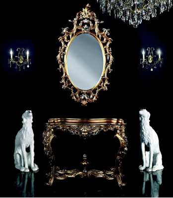 Espejo de pared de lujo moderno grande con marco de madera real espejo colgante muebles de lujo