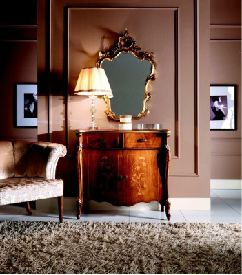 Muebles de lujo de diseño italiano, cómoda armario estilo de muebles de madera marrón