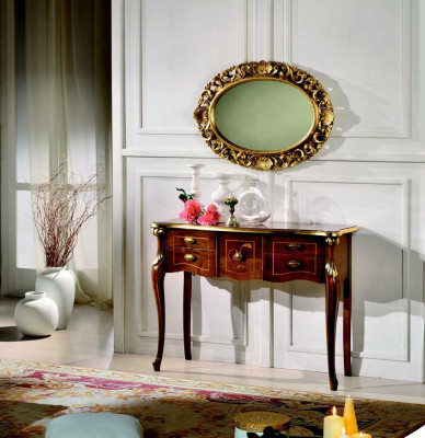 Madera Muebles Italianos Estilo Barroco Lujo Consola Espejo Vitrina Conjunto de 2 piezas Nuevo