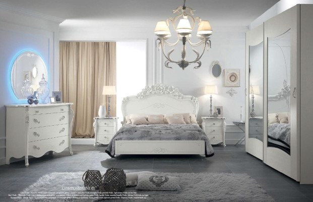 Armario blanco Lujo Muebles italianos Diseño de dormitorio Armario