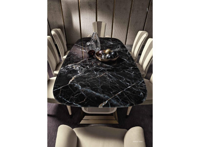 Mesa de comedor de lujo, mesa de madera maciza de lujo de Italia, mesa de comedor muebles decoración.