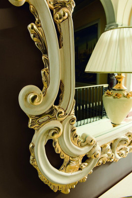 Mesa de consola Espejo Aparador conjunto de 2 piezas Nuevo Madera Muebles italianos Estilo barroco