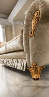 Diseño de sofá Sofá de tres plazas Tapizado Sofás de 3 plazas Muebles para la sala de estar Sofá beige Tela