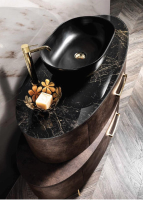 Diseño de muebles de baño Juego de 2 piezas para baño, tocador, lavamanos, negro.