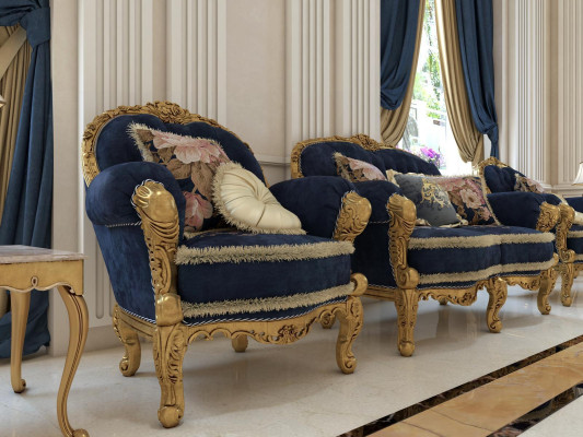 Diseño clásico Sillón Sala de estar Asiento individual Sofá Sofá Lounge Club Hotel Lujo