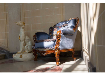 Diseño de lujo Clásico Respaldo tela Sillón 1 plaza Sofá Tapizado Sofás de una plaza