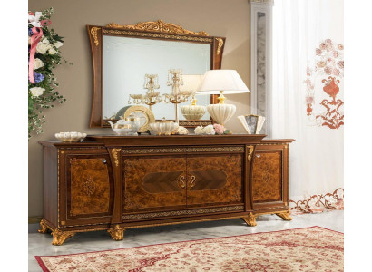 Aparador con espejo Credenza Aparadores Muebles de madera Armario Cómodas Marrón Nuevo