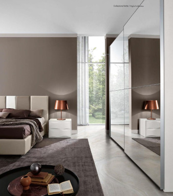 Armario de espejo Armario ropero Armarios con puertas correderas Diseño de madera moderno Armario