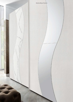 Armario con puertas correderas Armario de dormitorio Armarios Diseño de madera Moderno