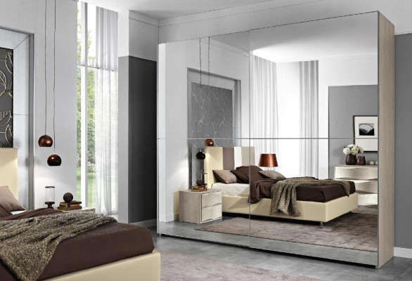 Armario de puertas correderas de madera para dormitorio muebles de guardarropa.