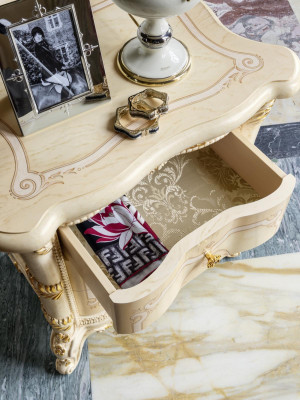Juego de cómodas Muebles italianos de 2 piezas. Cómoda de madera maciza con espejo Aparador