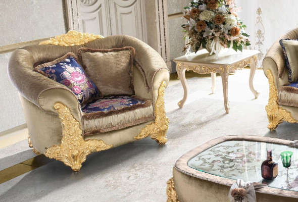 1 sillón de un asiento Diseño Art déco Silla Polster Club Nueva Relax Tela Textil Salón