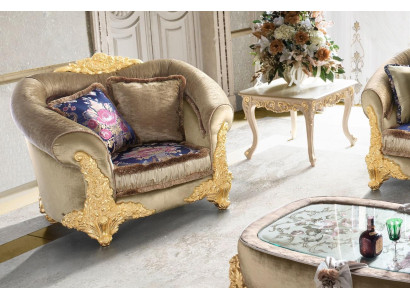 1 sillón de un asiento Diseño Art déco Silla Polster Club Nueva Relax Tela Textil Salón