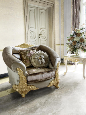 Sofá de lujo de una plaza nuevo para la sala de estar, asiento, mueble, club de descanso del hotel.