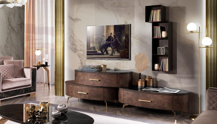 Diseño de conjunto de sala de estar 2x cómoda estante de pared pared de sala estante armarios de 4 piezas.