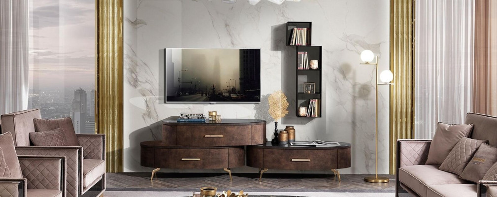 Diseño de conjunto de sala de estar 2x cómoda estante de pared pared de sala estante armarios de 4 piezas.