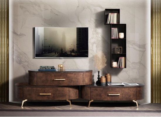 Diseño de conjunto de sala de estar 2x cómoda estante de pared pared de sala estante armarios de 4 piezas.