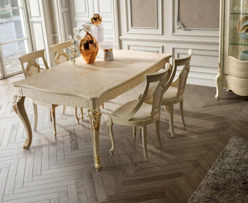 Mesas de comedor italianas Mesa de madera Mesas Muebles Mesa de comedor Estilo antiguo Mesa de madera Nueva