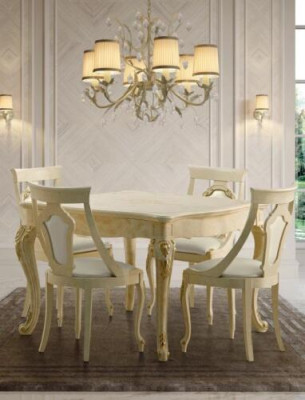 Mesas de comedor italianas Mesa de madera Mesas Muebles Mesa de comedor Estilo antiguo Mesa de madera Nueva
