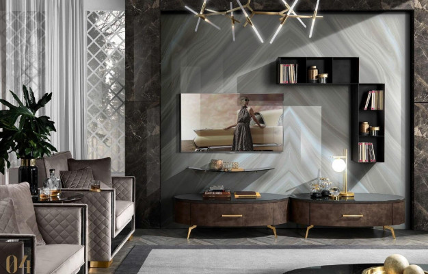 Sala de estar rtv aparador tv armario mesa cómoda mueble bajo madera moderno nuevo