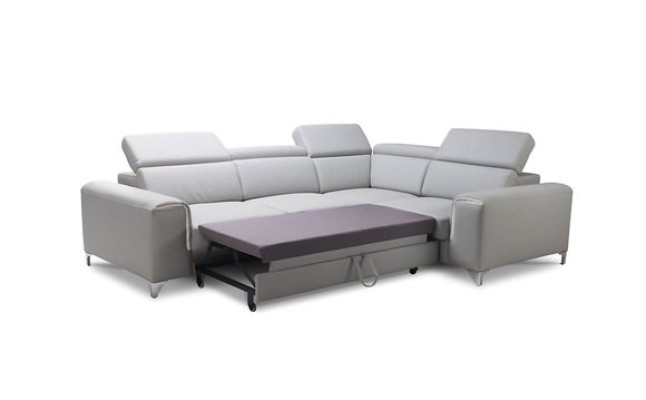 Sofá de esquina elegante y cómodo para un interior suave y acogedor