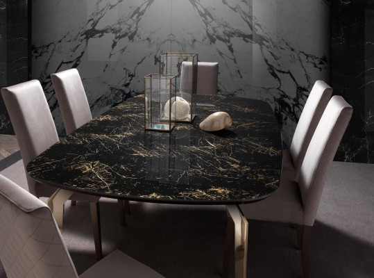 Mesa de comedor negro - Mesas de diseño moderno - Muebles de diseño de lujo - Mesa de comedor cocina