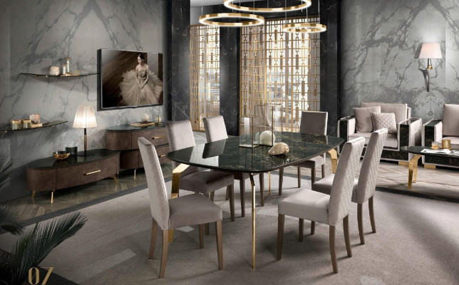 Mesa de comedor muebles de diseño italiano de lujo mesa de comedor mesas de comedor mármol acero inoxidable