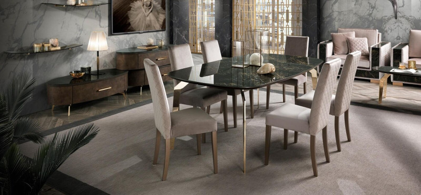 Mesa de comedor negro - Mesas de diseño moderno - Muebles de diseño de lujo - Mesa de comedor cocina