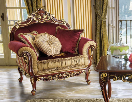 Sillón Diseño Sofá Sofá Relajarse Tela Salón Club Asiento Lujo Turquesa Barroco Nuevo