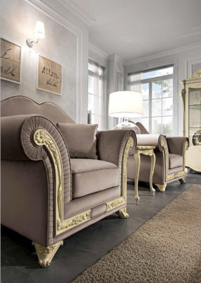Sofá de 1 plaza para sala de estar, diseño de muebles de relax, mobiliario italiano, decoración italiana.
