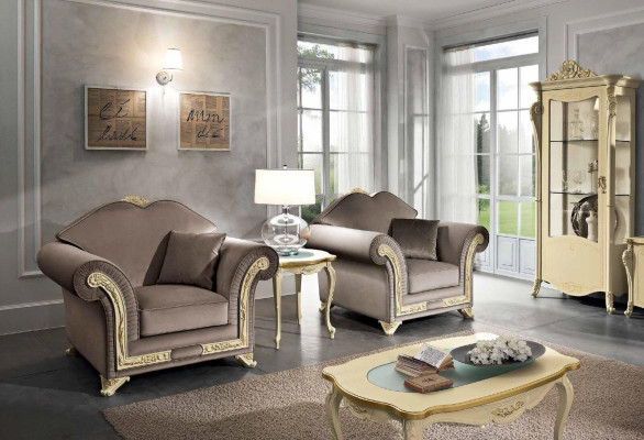 Sofá de 1 plaza para sala de estar, diseño de muebles de relax, mobiliario italiano, decoración italiana.