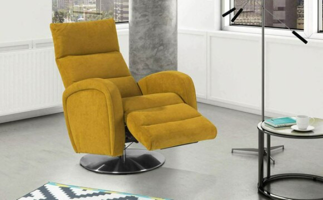 Sillón Lounge Silla de diseñador Sofá tapizado de 1 plaza Relax Giratorio Televisión Tela