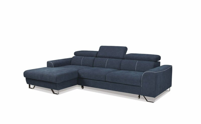 Estiloso, muy suave, sofá de esquina ultra cómodo en un acolchado de moda y lujo.