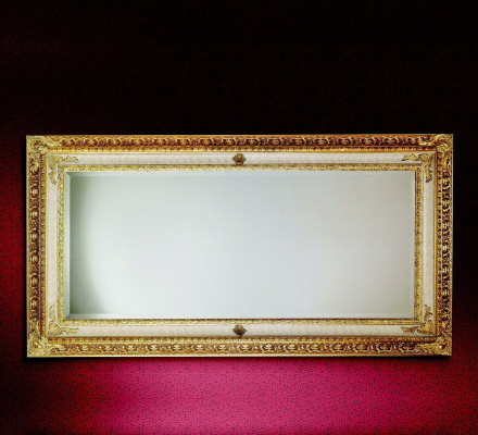 Espejo de pared clásico con marco de madera, mueble espejo dorado 104x194 marco de vidrio pared.