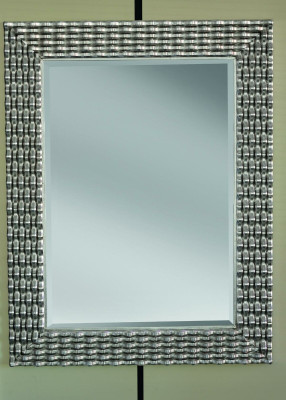 Espejo de pared clásico de madera Espejo Muebles Barroco Marco de vidrio Pared Plateado 82x108