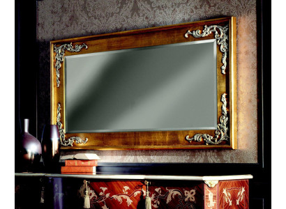Diseñador Espejo grande moderno Espejo de pared Marco de madera real Espejo colgante Clásico Nuevo