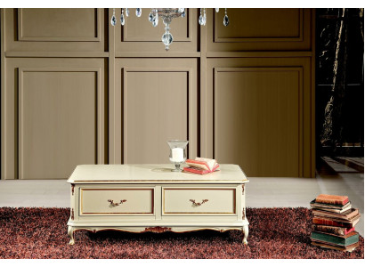 Madera Muebles italianos Estilo barroco Lujo Blanco Mesa de centro Sala de estar Mesa Nueva