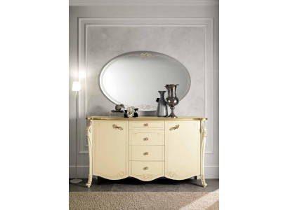 Cómoda Aparador Beige Aparadores Armario Muebles de madera maciza Bizzotto