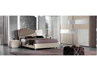 Muebles de lujo modernos Nueva cama textil 2x mesita de noche Juego de dormitorio de 3 piezas.