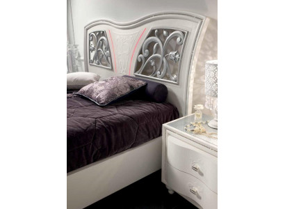 Marco de la cama de madera blanco moderno de la habitación doble Cama doble Muebles Cama Camas Nuevo