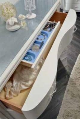 Cómoda Conjunto Espejo Consola de Lujo Cómodas Dormitorio Taburete Completo Madera