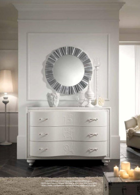 Cómoda Conjunto Espejo Consola de Lujo Cómodas Dormitorio Taburete Completo Madera