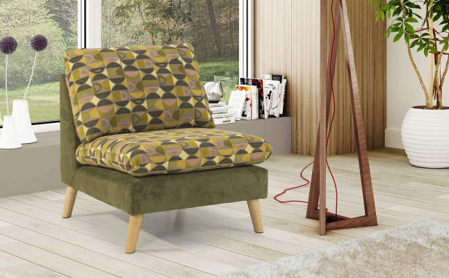 Diseño Relax Club Sillón Lounge Sofá de 1 plaza Silla de televisión Tapizado en tela