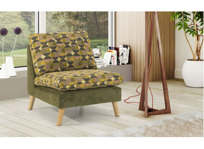 Diseño Relax Club Sillón Lounge Sofá de 1 plaza Silla de televisión Tapizado en tela