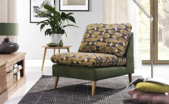 Diseño Relax Club Sillón Lounge Sofá de 1 plaza Silla de televisión Tapizado en tela