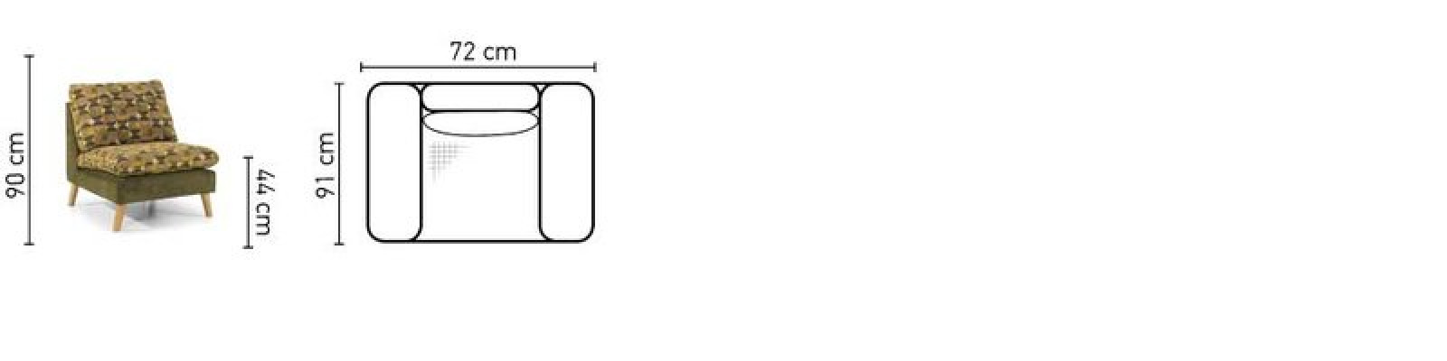 Diseño Relax Club Sillón Lounge Sofá de 1 plaza Silla de televisión Tapizado en tela