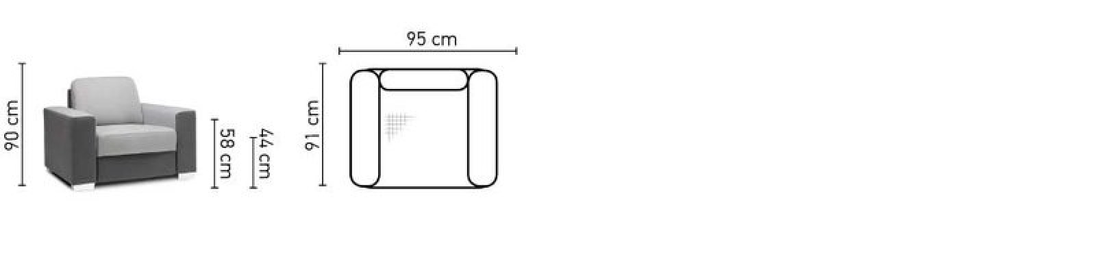 Diseño Relax Club Sillón Lounge Silla de TV con cojines Sofá de tela de 1 plaza.