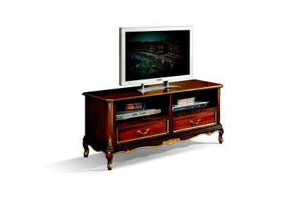 Mueble clásico de lujo de madera para sala de estar, armario para televisión tipo buffet.
