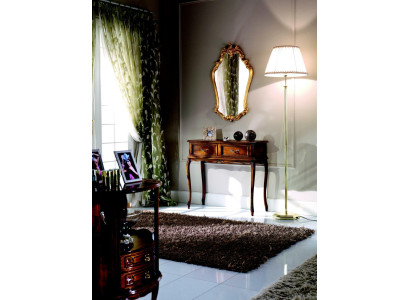 Muebles italianos de lujo en madera Conjunto de 2 piezas Estilo de muebles Barroco Consola con espejo Nueva
